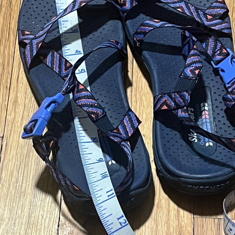 Skechers Outdoor Lifestyles Zig Zag Strappy Hiking Sandals Navy Orange - Picture 8 of 8